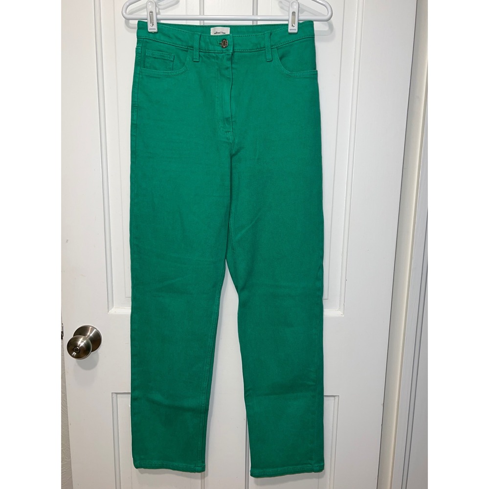 Wilfred Free Aritzia Green High Waisted Straight Leg Pants Size 4 Kelly Green